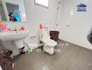 Spacious bathroom with modern amenities