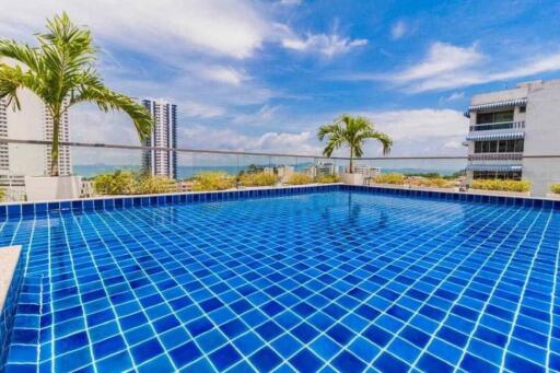 Rooftop swimming pool with city views