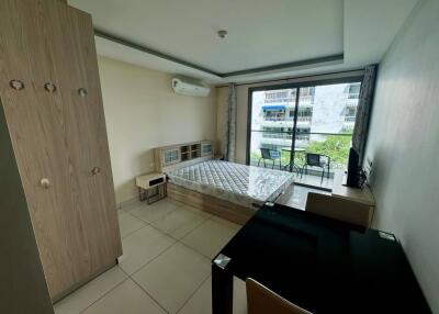 Bedroom with large window