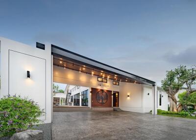 Modern house exterior with driveway