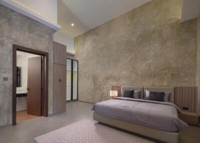 Modern bedroom with ensuite bathroom