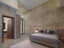 Modern bedroom with ensuite bathroom