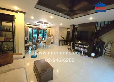 Spacious living and dining area with modern decor