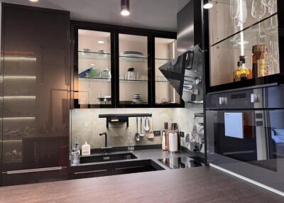 Modern kitchen with sleek cabinets