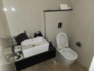 Modern bathroom with sink and toilet