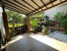 Covered patio with garden