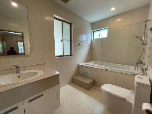 Modern bathroom with both a bathtub and a shower