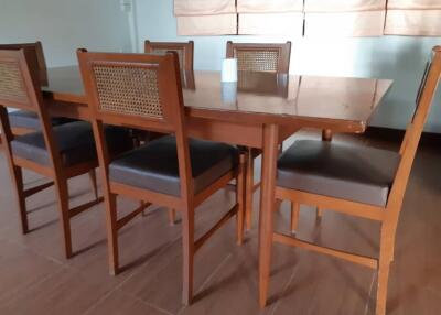 Dining table with six chairs