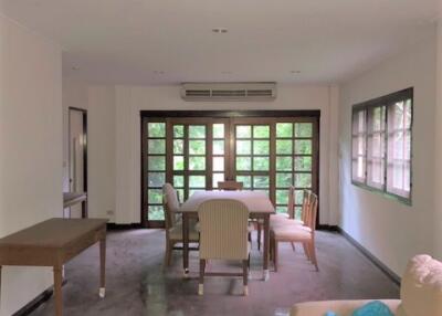 Dining area with table and chairs