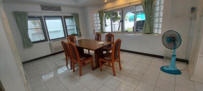 Dining area with table and chairs