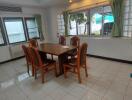 Dining area with table and chairs