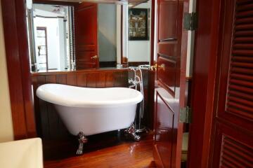 Elegant bathroom with a clawfoot bathtub