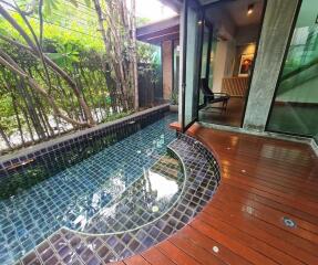 Private pool with deck area