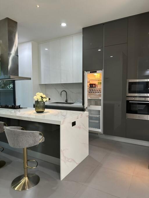 Modern kitchen with island and appliances