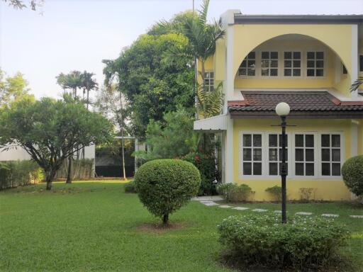 Exterior view of a house with garden