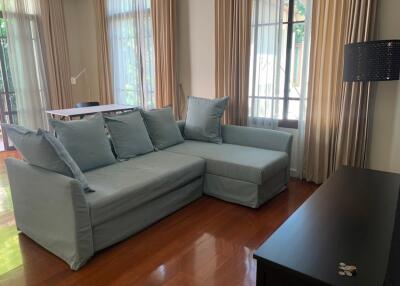 Spacious living room with natural light