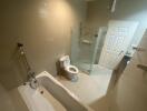 Modern bathroom with tub and shower