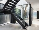 Modern building interior with a stylish staircase