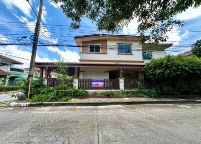 Exterior view of a two-story house with a 