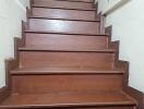 Wooden stairs leading to an upper floor