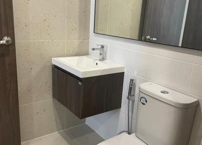 Modern bathroom with sink and toilet