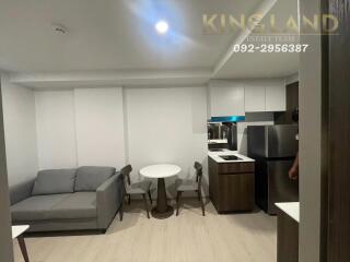 Modern living area with integrated kitchen