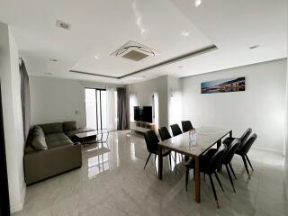 Spacious modern living room and dining area