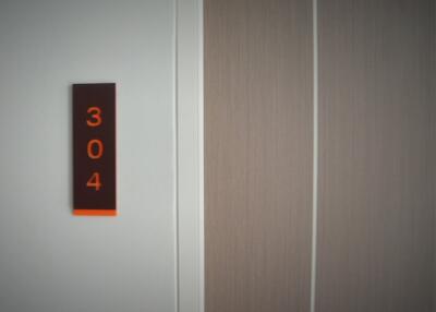 Apartment door with unit number 304