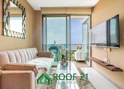 Chic 1-Bedroom Seaview Haven: 21st Floor with Elegant Pastel Decor and Luxe Amenities