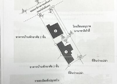 Aerial view of property layout with detailed annotations