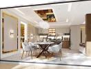 Elegant dining room with a modern design and open layout