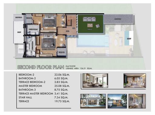 Second floor plan of residential building