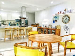 Modern kitchen with dining area