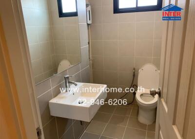 Modern bathroom with sink and toilet