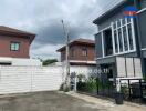 Exterior view of modern houses with driveway