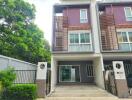 Front view of a modern townhouse