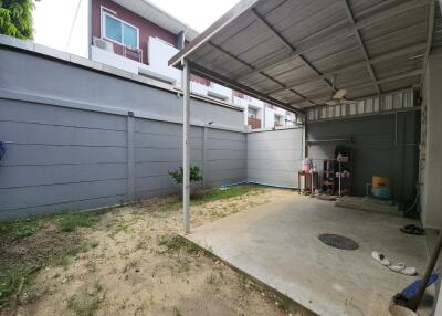 Backyard with covered patio