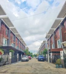 Street view of residential buildings