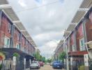 Street view of residential buildings