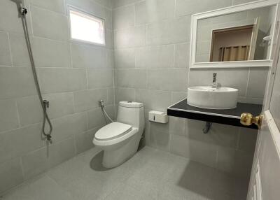 Modern bathroom with shower and toilet