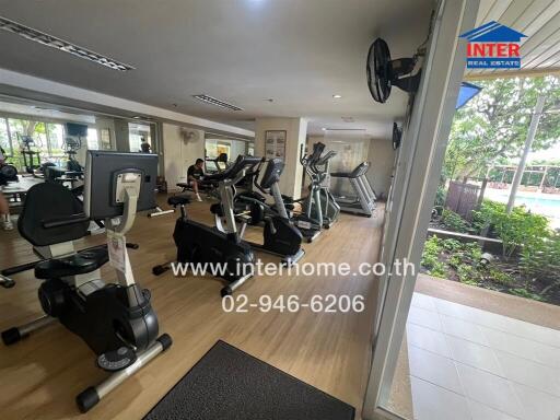 Gym with exercise equipment