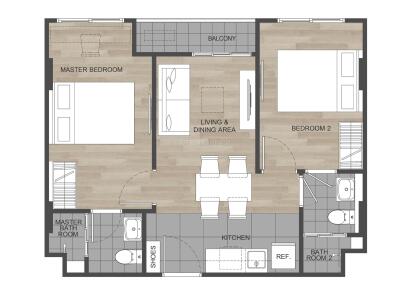 KTH21742: Two Bedroom Apartment in Kathu area