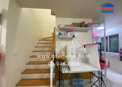 Staircase and workspace area in a property