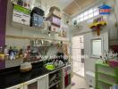 Well-organized kitchen with various storage solutions