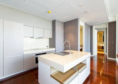 Modern kitchen with island and sleek cabinets