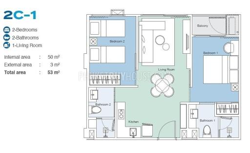 LAG7021: Bang Tao 2 Bedroom Unit in Great Complex