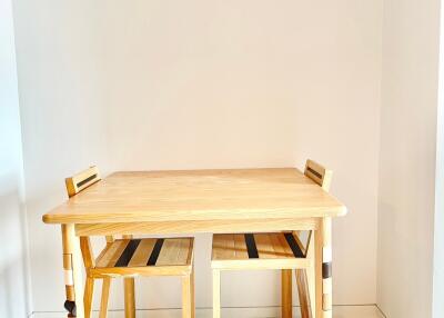 Minimalist dining table with two chairs