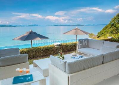 CAP6101: Luxury 6-bedroom Villa with a private Beach on its front and Panoramic Sea View