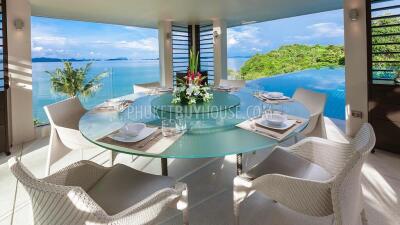 CAP6101: Luxury 6-bedroom Villa with a private Beach on its front and Panoramic Sea View