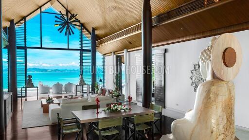 CAP6101: Luxury 6-bedroom Villa with a private Beach on its front and Panoramic Sea View